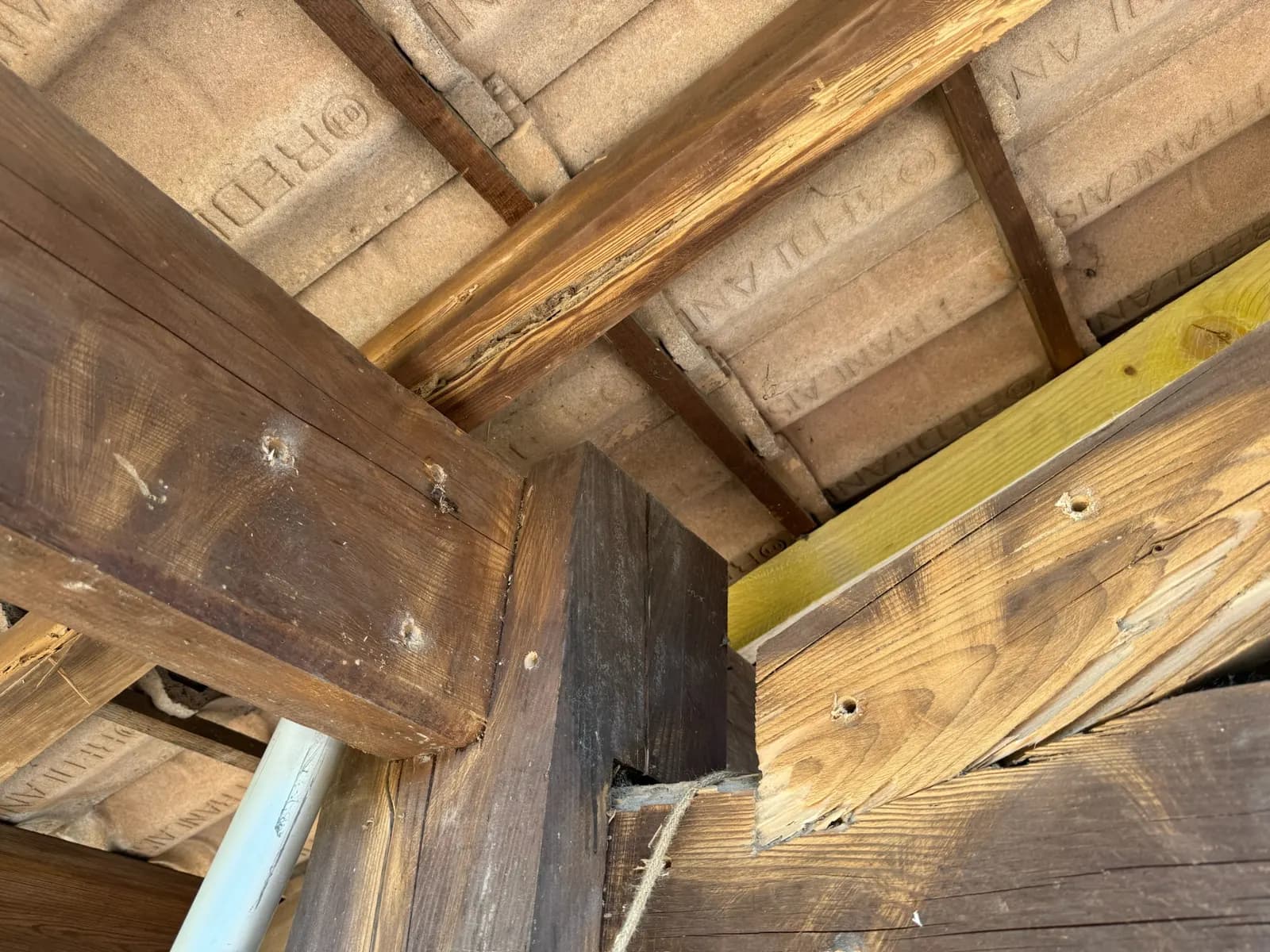 Assemblage de charpente en combles isolés au-dessus d'une maçonnerie à Saint-Médard-en-Jalles